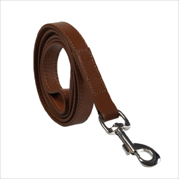 Eco Friendly Leather Dog Lead - Brown